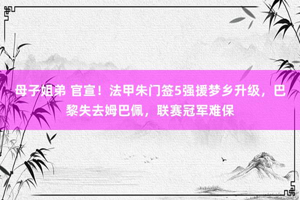 母子姐弟 官宣！法甲朱门签5强援梦乡升级，巴黎失去姆巴佩，联赛冠军难保