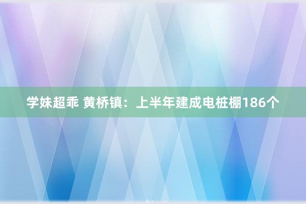 学妹超乖 黄桥镇：上半年建成电桩棚186个