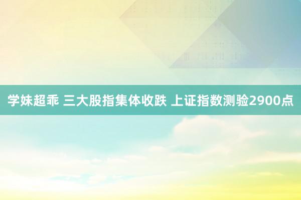 学妹超乖 三大股指集体收跌 上证指数测验2900点