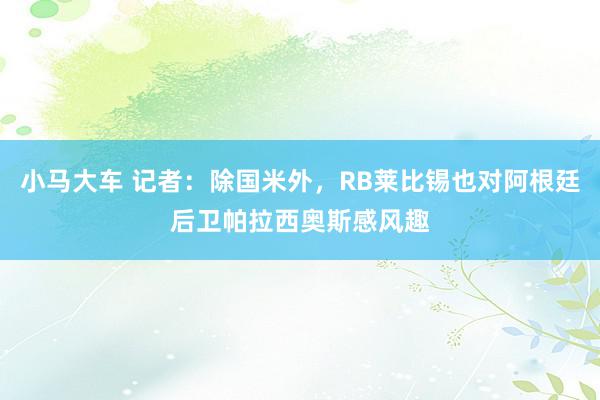 小马大车 记者：除国米外，RB莱比锡也对阿根廷后卫帕拉西奥斯感风趣