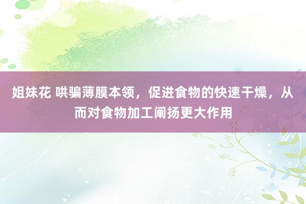 姐妹花 哄骗薄膜本领，促进食物的快速干燥，从而对食物加工阐扬更大作用